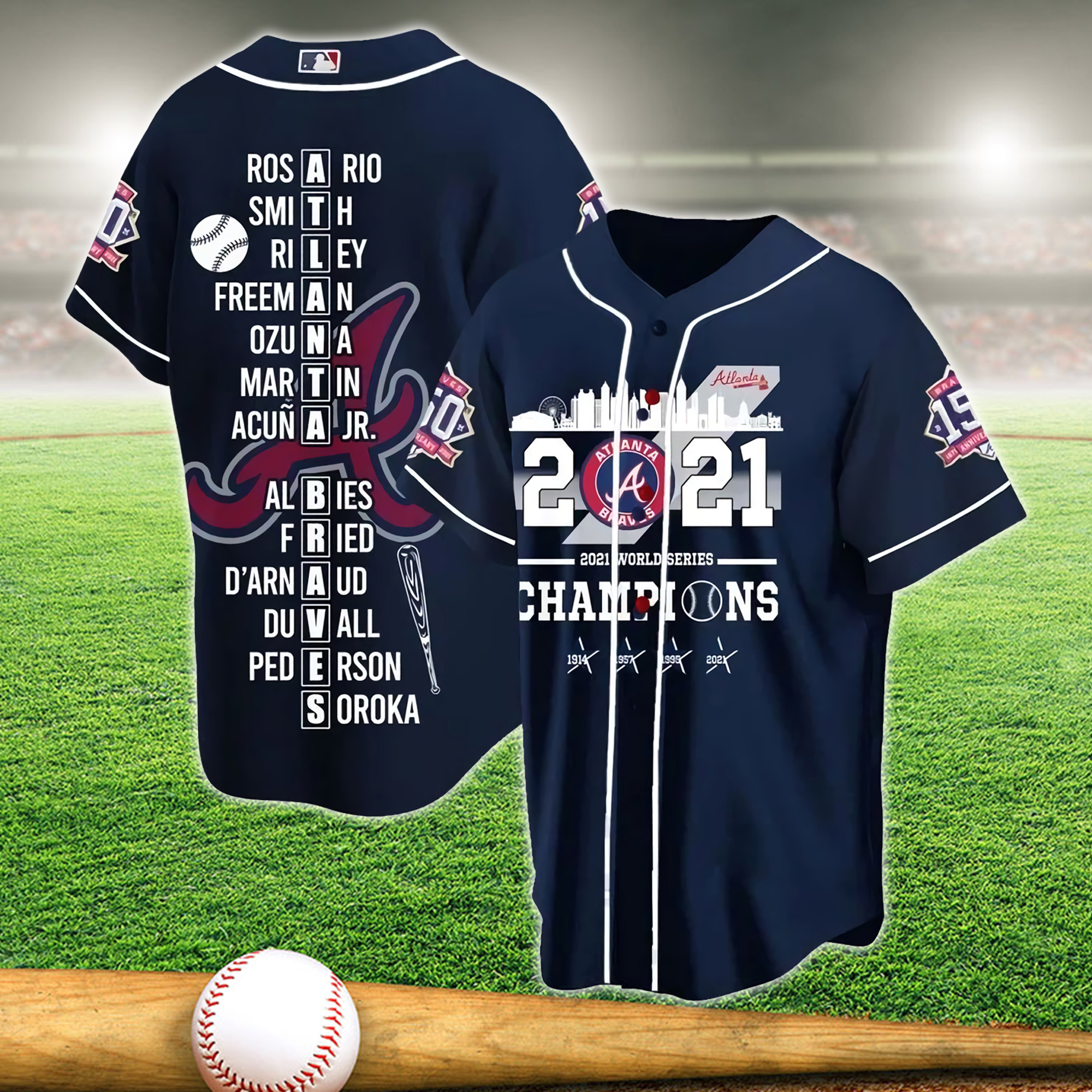 2021 Atlanta Braves World Series Shirt Champions 2021 Champions Shirt Navy  S-6XL